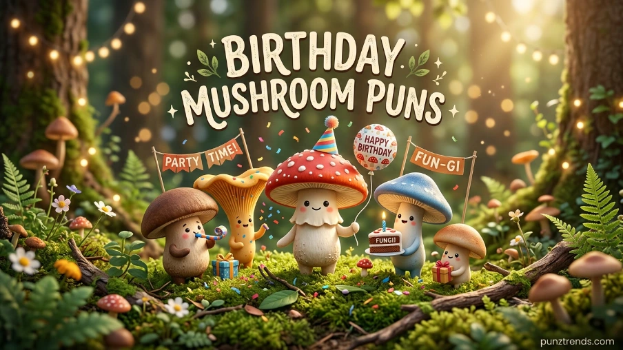 Birthday Mushroom Puns