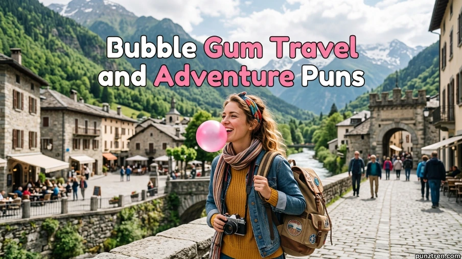 Bubble Gum Travel and Adventure Puns