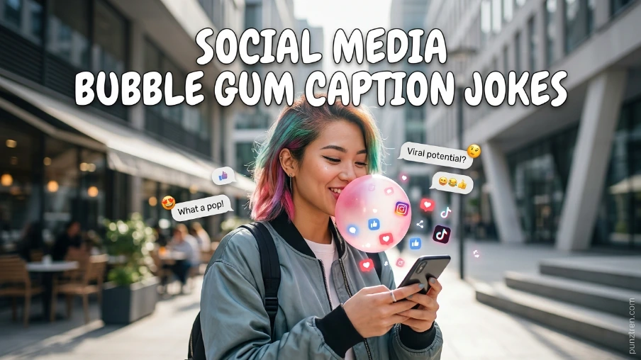 Social Media Bubble Gum Caption Jokes
