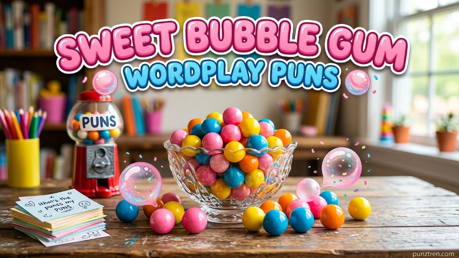 Sweet Bubble Gum Wordplay Puns