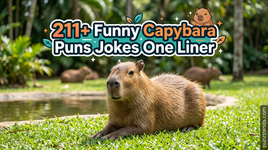211+ Funny Capybara Puns Jokes One Liner