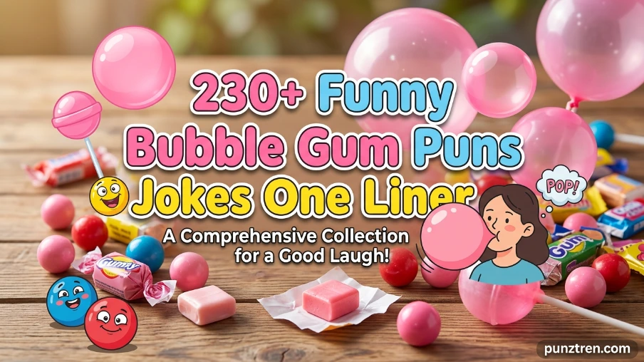 230+ Funny Bubble Gum Puns Jokes One Liner