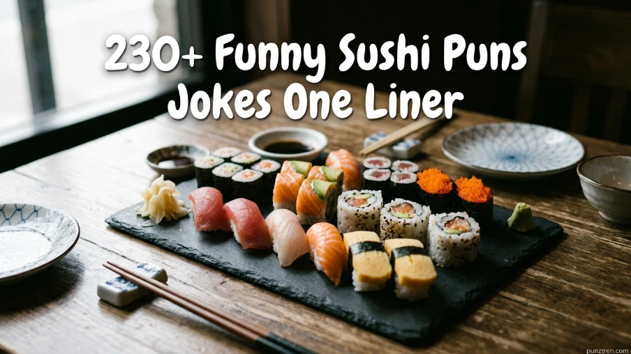 230+ Funny Sushi Puns Jokes One Liner